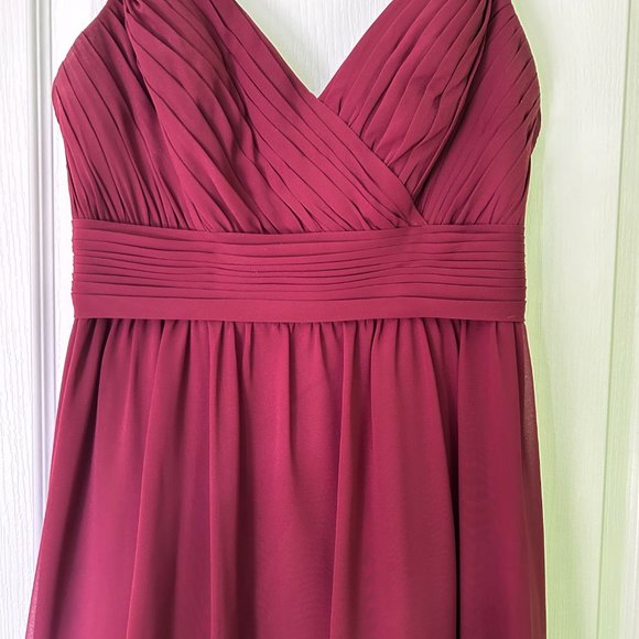 Women's Red Wine Color Bridesmaid Dress - Picture 5 of 5